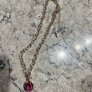 Guess Necklace with Pink Gemstone